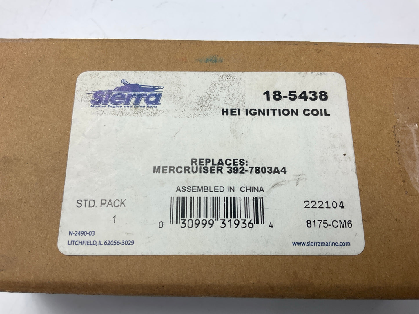 Sierra Marine 18-5438 Ignition Coil Replaces Mercruiser 392-7803A4