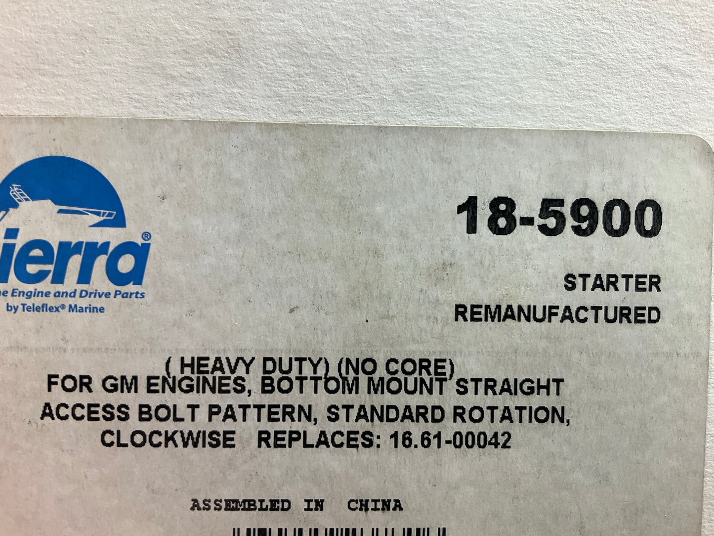 REMAN Sierra 18-5900 Marine Starter GM 9 Tooth 50-32703, 50-45120, 50-46277