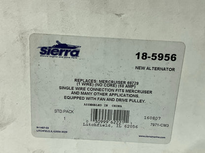 Sierra 18-5956 68A Alternator MERCRUISER 69729, 90794, 78403A2, 78403A1, 78477