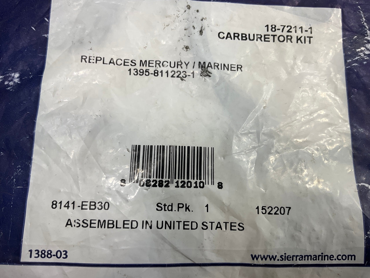 Sierra 18-7211-1 Marine Carburetor Kit GLM 40490 Mallory 9-37303 ,1395-811223-1