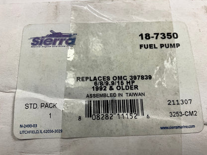 Sierra 18-7350 Marine Fuel Pump Johnson/Evinrude 397274, 397839, 391638, 395091
