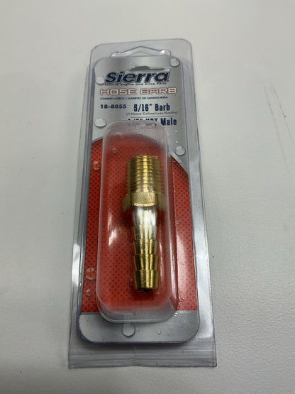 Sierra Marine 18-8055 5/16'' Brass Hose Barb Fitting W/ 1/4'' NPT Male Threads
