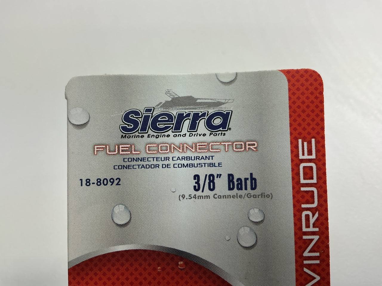 Sierra 18-8092 3/8'' Barb Fuel Connector Replaces Johnson Evinrude 176445, 775641