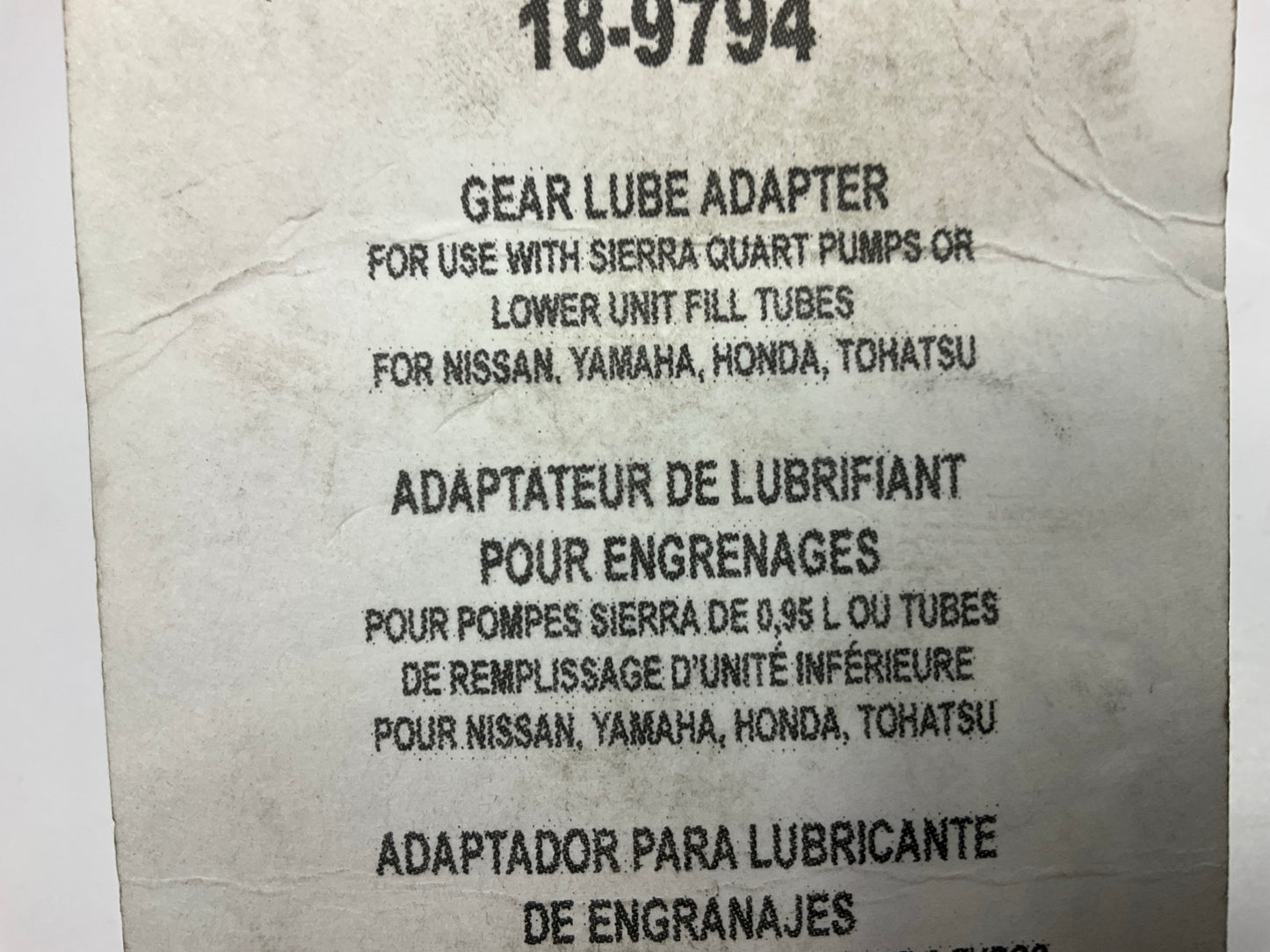 Sierra 18-9794 Marine Gear Lube Adapter Mallory 9-81003 Mercury 91-883704Q03