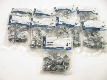 (90) Sigma Electric 45230 1/2'' Die Cast Zinc Set Screw Connector Conduit Fitting