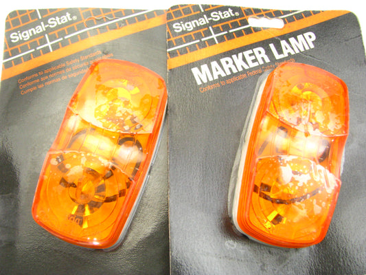 (x2) 1211AD AMBER 2-bulb Bulls-eye  Rectangular  Side Marker Clearance Lights