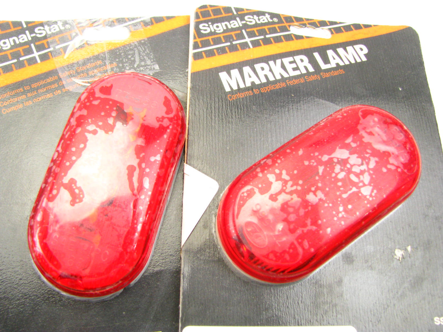 (2) Signal Stat 1258D RED OVAL Side Marker Lamp Light