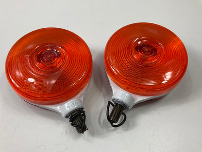 (2) Signal-stat 3851 UNIVERSAL Red / Amber Pedestal Mount Signal Light Lamps