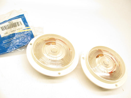 (2) Signal-stat 4061W 4'' Clear Round - Back-Up Lamp Lights