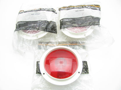 (3) Signal-stat 4062 4''  Round RED Sealed Stop Tail Turn Lights