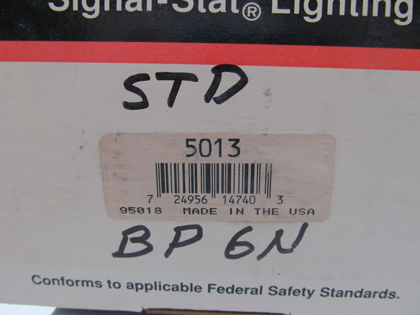 Signal-stat 5013 Incandescent Combination Box Lamp Red/Clear Lens 12V, LH