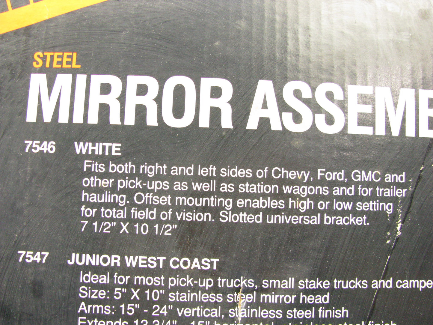 Signal-stat 7546 Universal 10-1/2''x7-1/2'' Steel Mirror Head, White 10.5''x7.5''