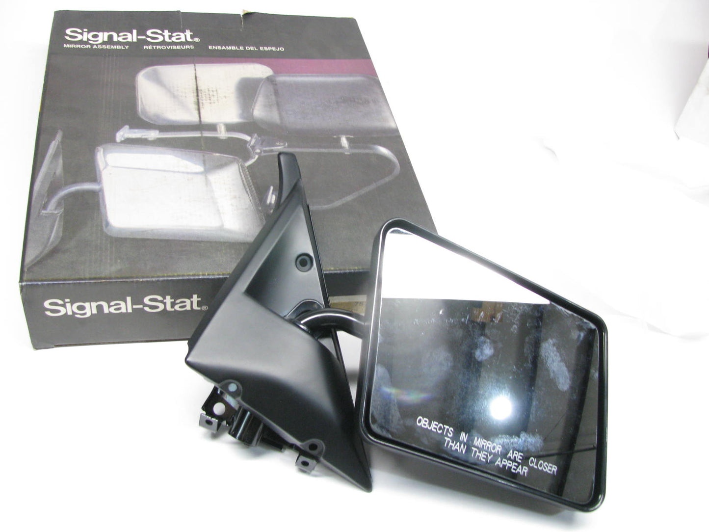 Signal-stat 7576 6''x7'' Rugged Plastic Black Plated Front Right Passenger Mirror