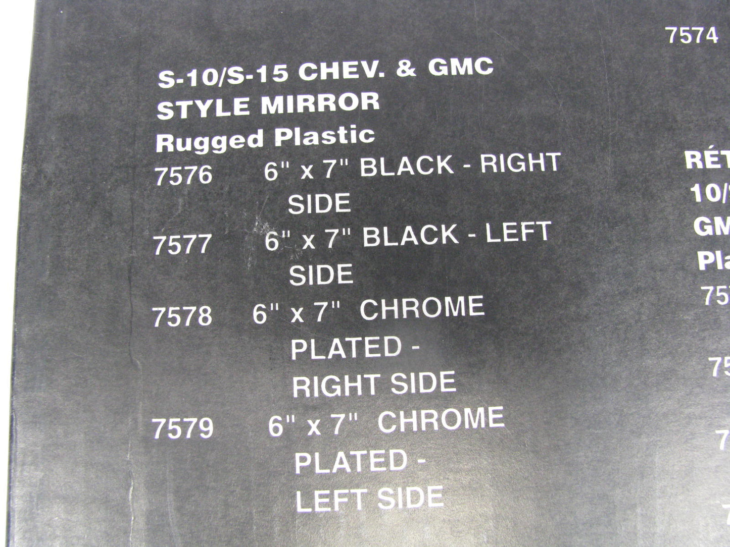 Signal-stat 7577 Rugged Plastic Black Plated Front Left Driver Mirror