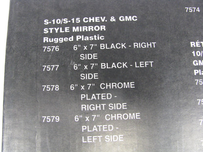Signal-stat 7577 Rugged Plastic Black Plated Front Left Driver Mirror