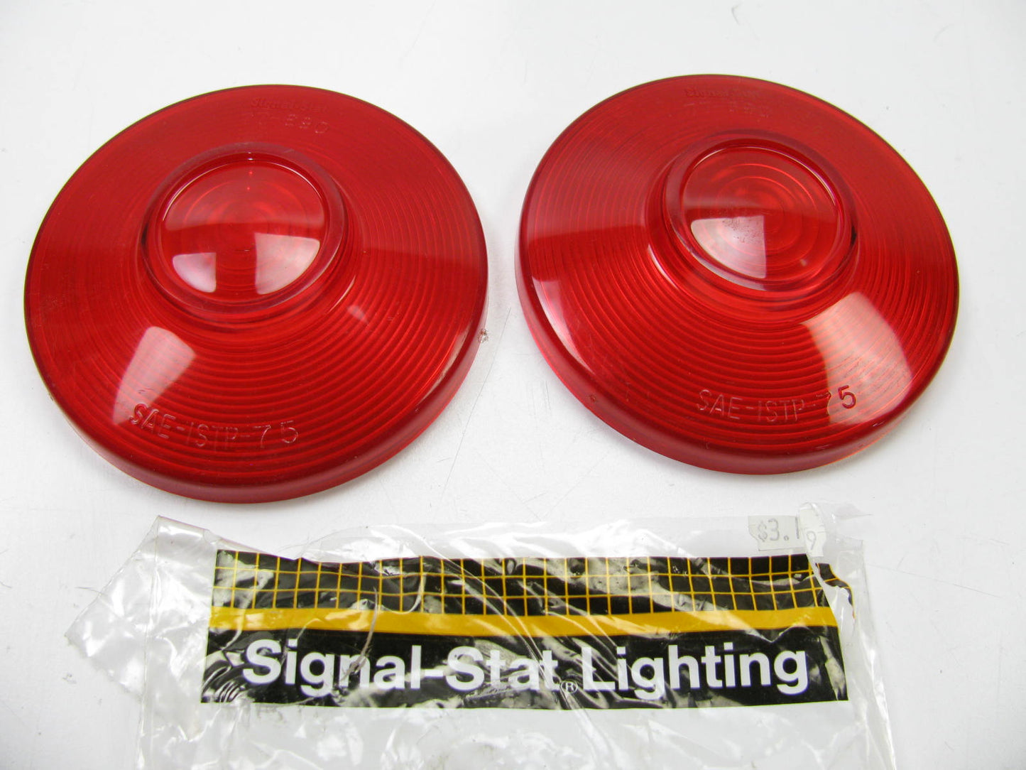 (x2) Signal-Stat, Round, Red, Lens For 3751, 3752, 3851, (540D, 541), Snap-Fit