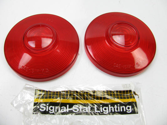 (x2) Signal-Stat, Round, Red, Lens For 3751, 3752, 3851, (540D, 541), Snap-Fit