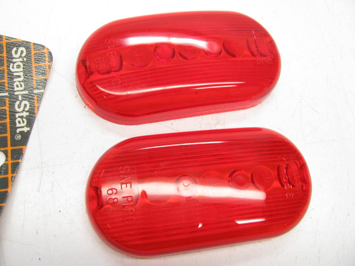 (2) Signal-Stat 9093D Red Side Marker Light Lamp Replacement Lens