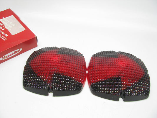 (x2) Signal-stat RED Arrow Lens, Square For Bus Lights 6501 4-screw
