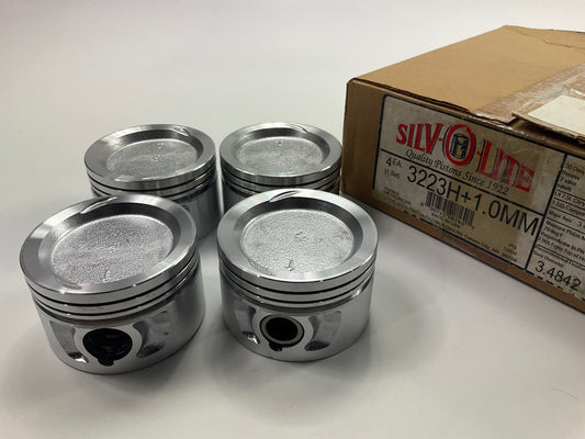 (4) Silvolite 3223H 1.00mm Engine Pistons For 1989-1992 Chrysler 2.5L TURBO