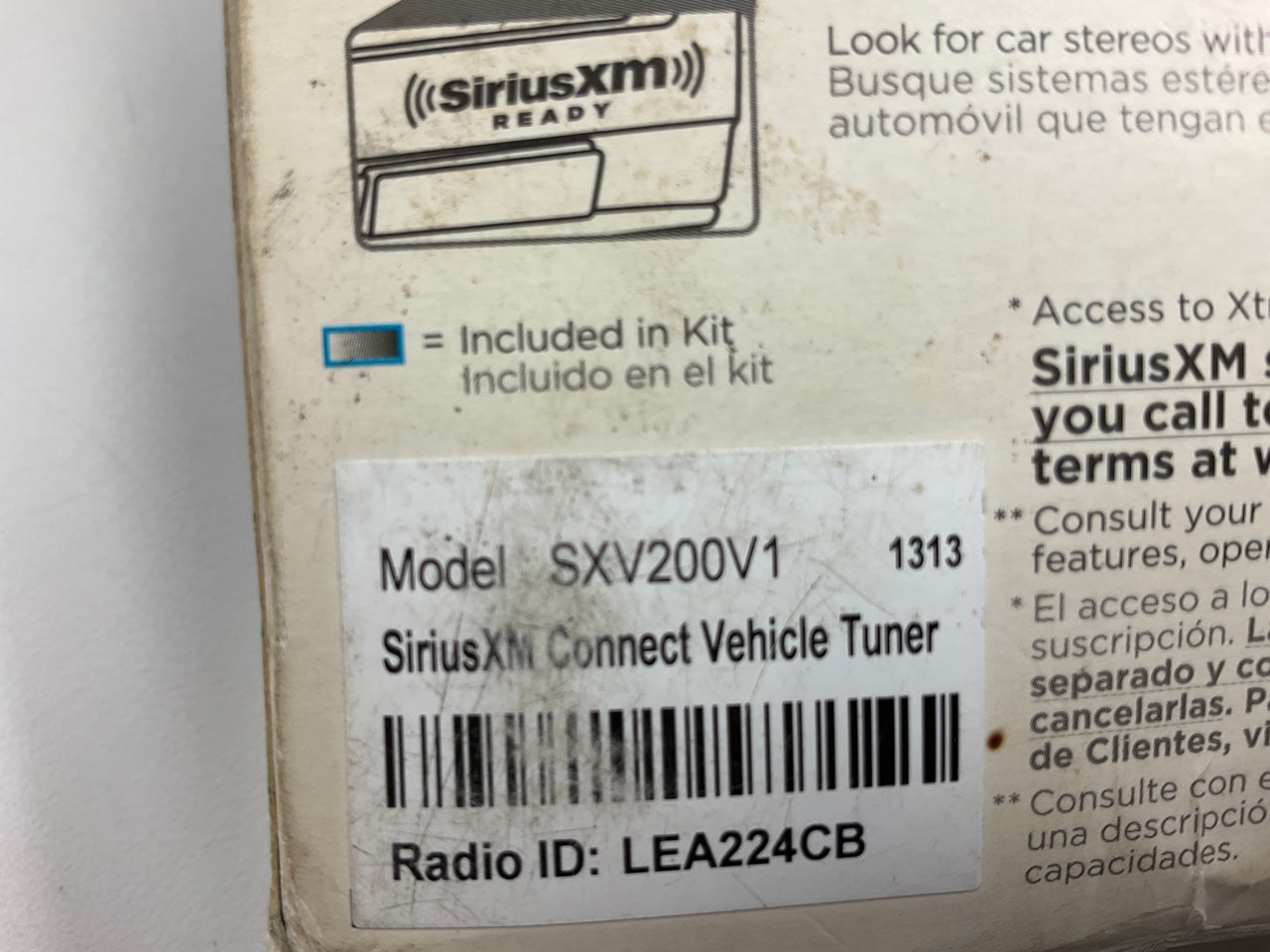 SiriusXM SXV200V1 Satellite Radio Connect Vehicle Tune Kit