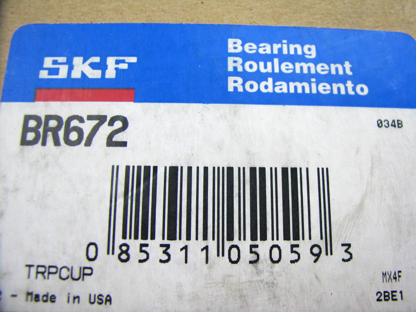 SKF BR672 Wheel Bearing Race Cup - 6.625'' OD X 1.625'' Wide X 0.13'' Radius