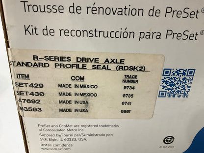 SKF RDSK2 Wheel Bearing Rebuild Kit, Rear Drive