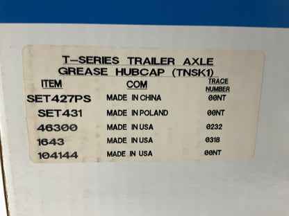 SKF TNSK1 Trailer Axle Wheel Bearing Rebuild Kit: SET427, SET431, 46300, 1643