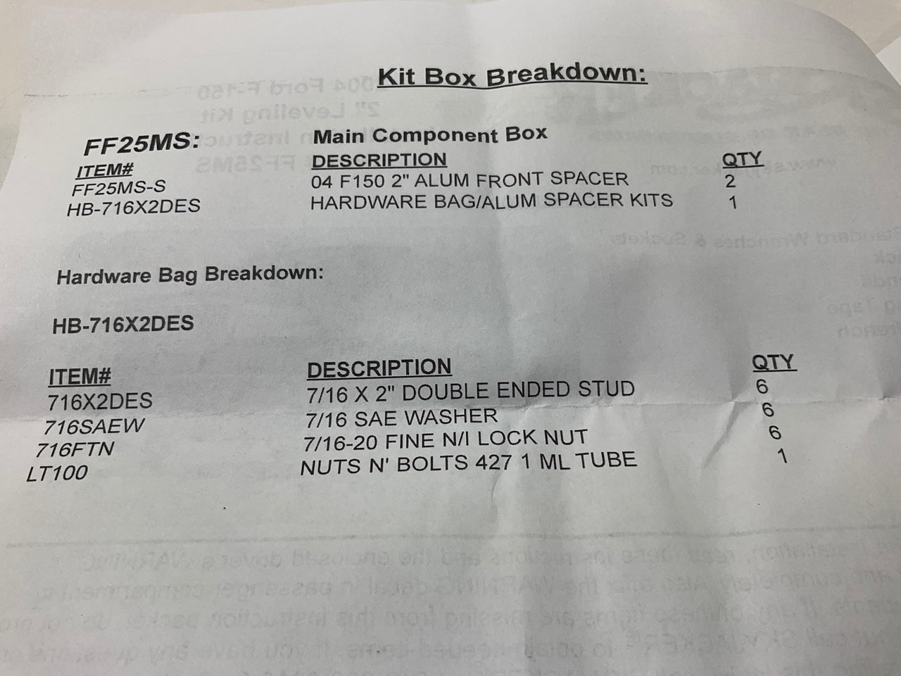 Skyjacker FF25MS Front Suspension Aluminum Spacer Leveling Kit, 2.5'' Lift