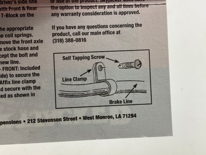 Skyjacker RBL13 Stainless Steel Brake Line, Rear