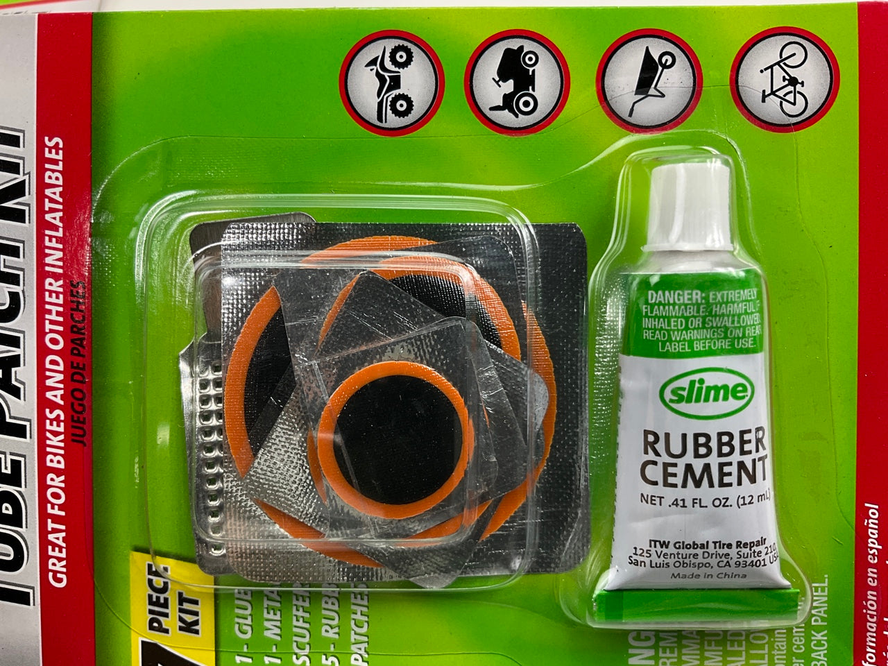 5 PACKS - Slime 1022A TUBE PATCH REPAIR KIT 7 Pc For Bikes & Other Inflatables