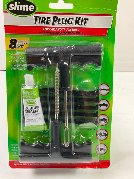 Slime 1034A Medium Tire Plug Repair Kit With Glue 8 Piece Kit