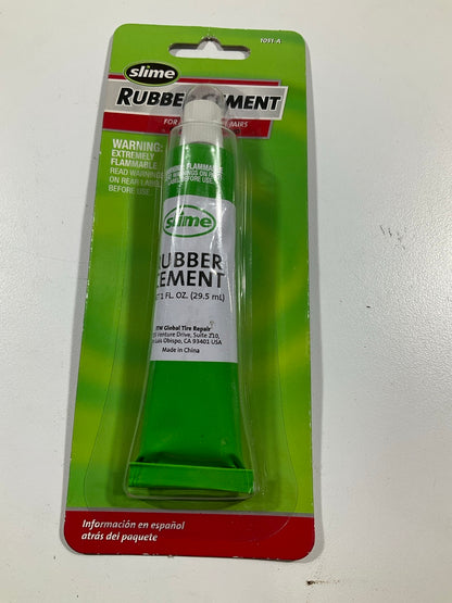 Slime 1051-A Rubber Cement, Tire Repair, Use Plugs Or Patches, 1 Oz. Tube