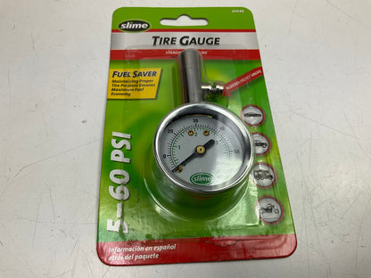 Slime 20048 Tire Gauge, 5 To 60 Psi, Chrome Gauge