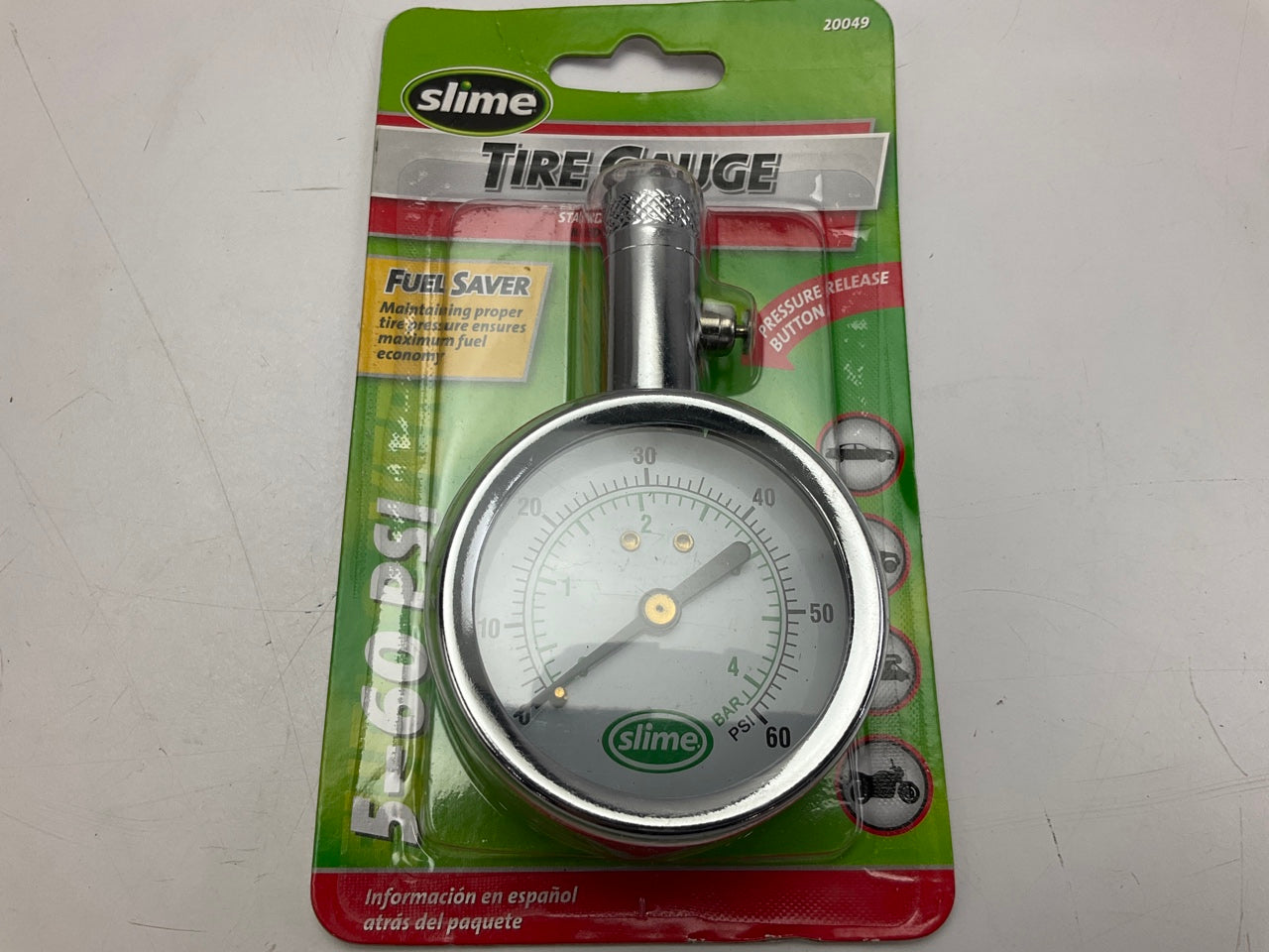 Slime 20049 TPMS Tire Pressure Monitor Sensor, 5-60 PSI & BAR Measurements