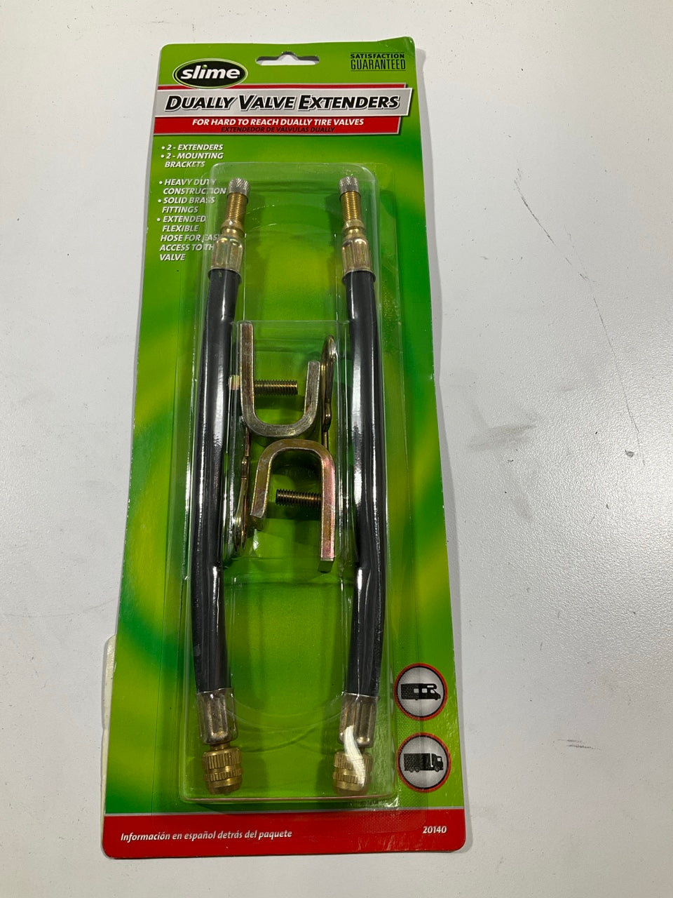 Slime 20140 Dually Tire Valve Extenders With Mounting Brackets