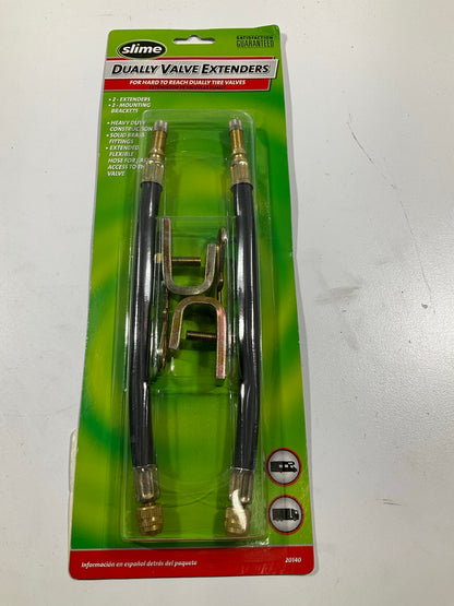 Slime 20140 Dually Tire Valve Extenders With Mounting Brackets