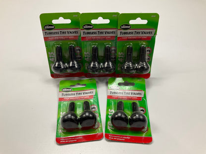 (10) Slime 20161 Rubber TR415 Tubeless Tire Valves, 0.625'' Wheel Hole, 1-1/4'' L