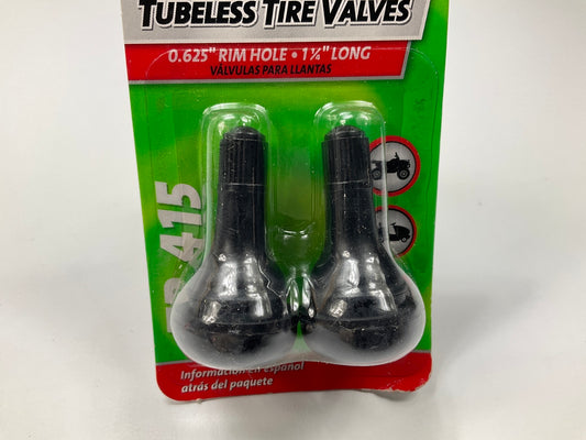 (10) Slime 20161 Rubber TR415 Tubeless Tire Valves, 0.625'' Wheel Hole, 1-1/4'' L