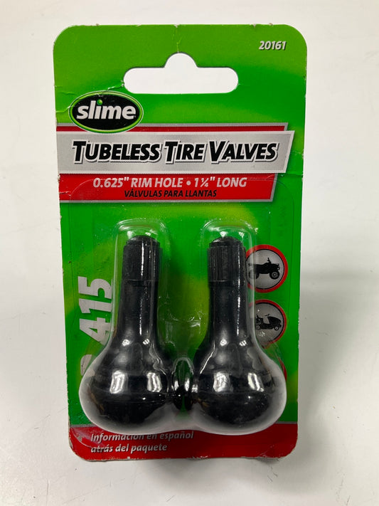 Slime 20161 Rubber TR415 Tubeless Tire Valves, PAIR, 0.625'' Wheel Hole, 1-1/4'' L