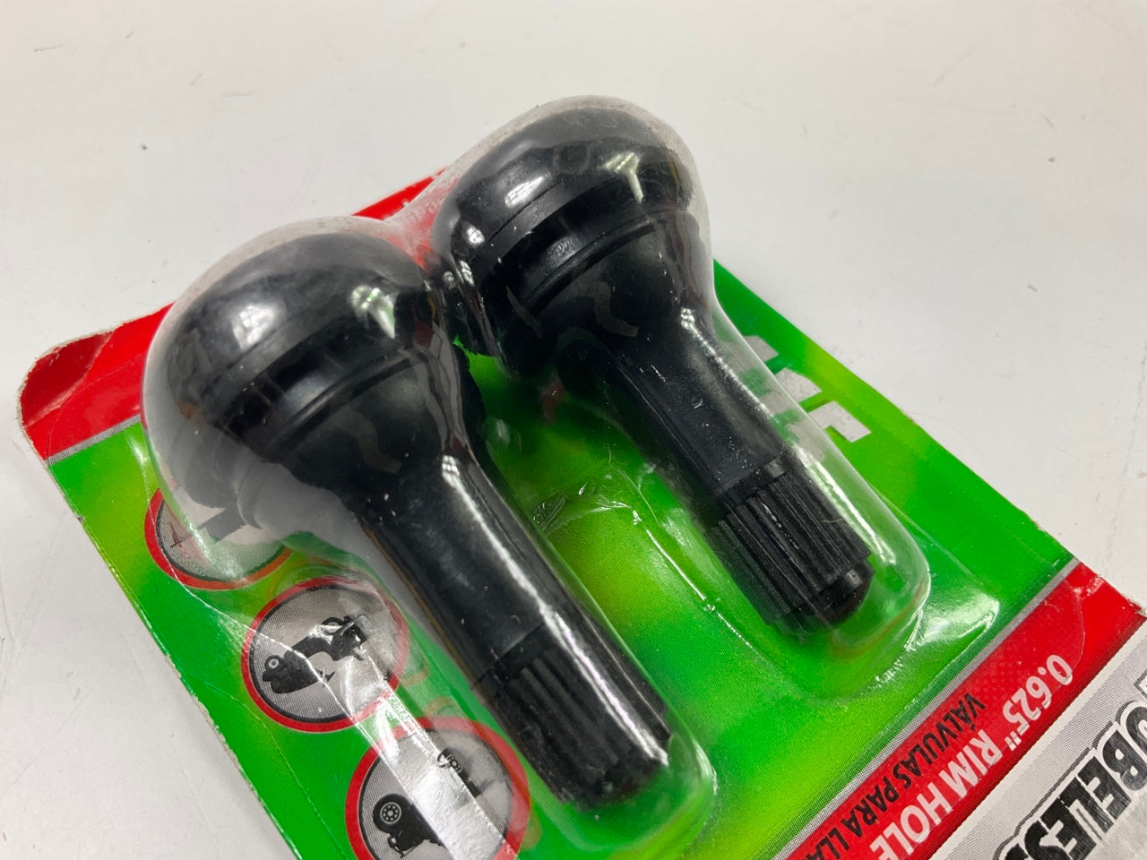 Slime 20161 Rubber TR415 Tubeless Tire Valves, PAIR, 0.625'' Wheel Hole, 1-1/4'' L