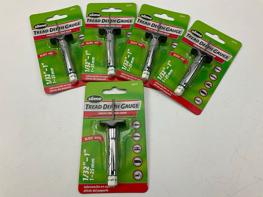 (5) Slime 20177 Tread Depth Tire Gauge For Tire Shops - Checks Tread Depth