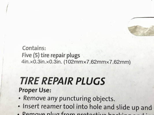 Slime 20233 Beutel Rubber Tire Plug Refills 4'' For ATV Wheelbarrow Tubeless Tire