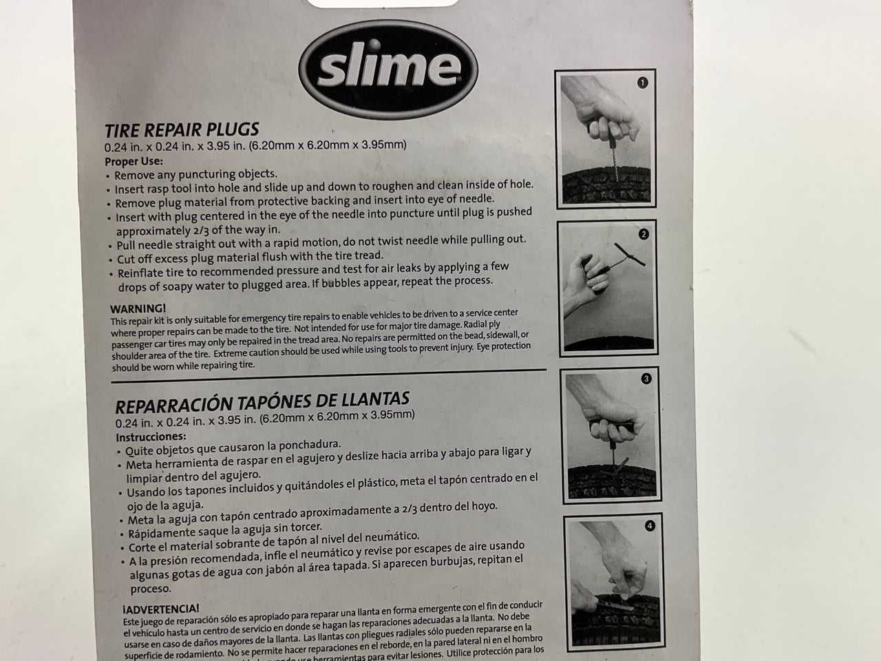 Slime 20252 Tire Repair Plugs For Tubeless Off-road Tires (ATV, Mower) - 25 PACK