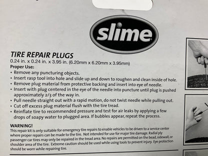 Slime 20252 Tire Repair Plugs (5 Count) For Tubeless Off-road Tires (ATV, Mower)