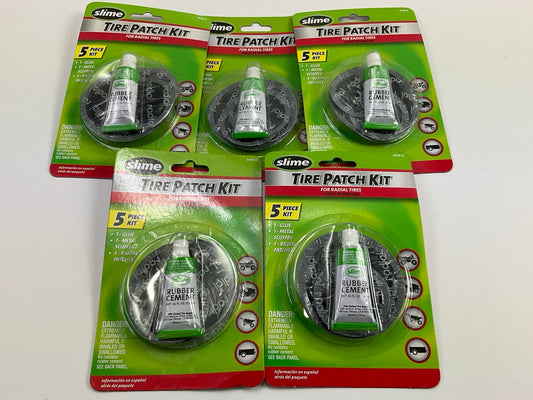 (5) PACK - Slime 2030-A ABS Tire Patch Kit With Glue For ATVs, Mowers, Bicycles