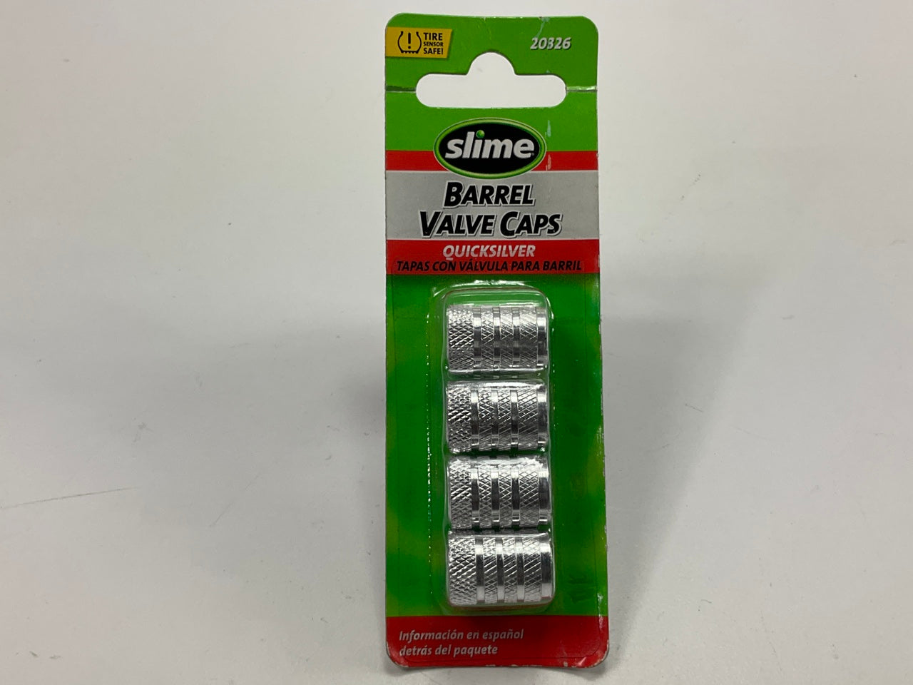 Slime 20326 Barrel Tire Valve Caps (Quicksilver), Set Of 4