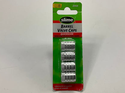 Slime 20326 Barrel Tire Valve Caps (Quicksilver), Set Of 4