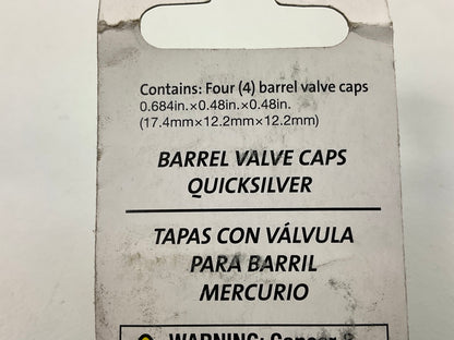 Slime 20326 Barrel Tire Valve Caps (Quicksilver), Set Of 4