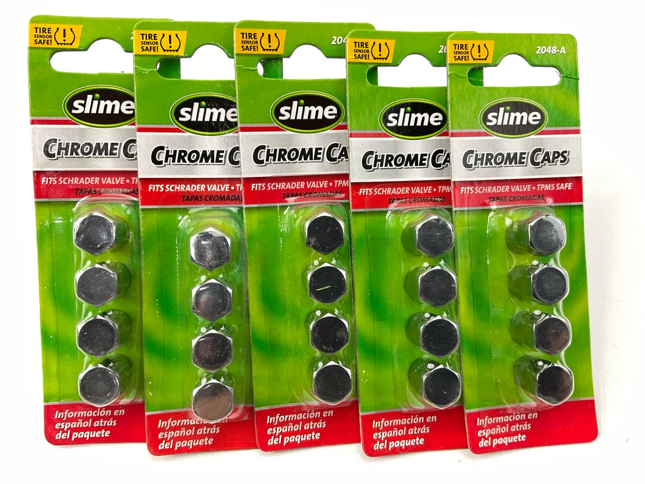Slime 2048-A Chrome Valve Caps, Silver, Set Of 20